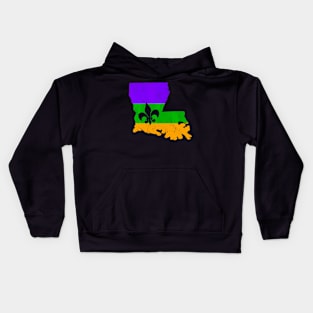 Distressed Mardi Gras Kids Hoodie